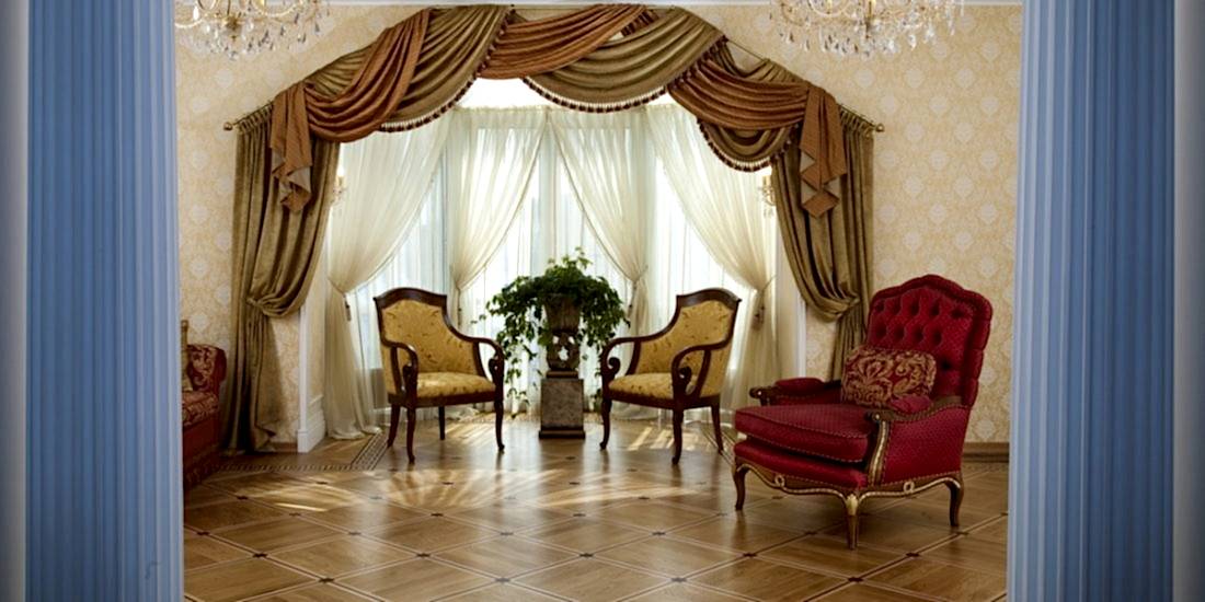 Шторы на сложном окне