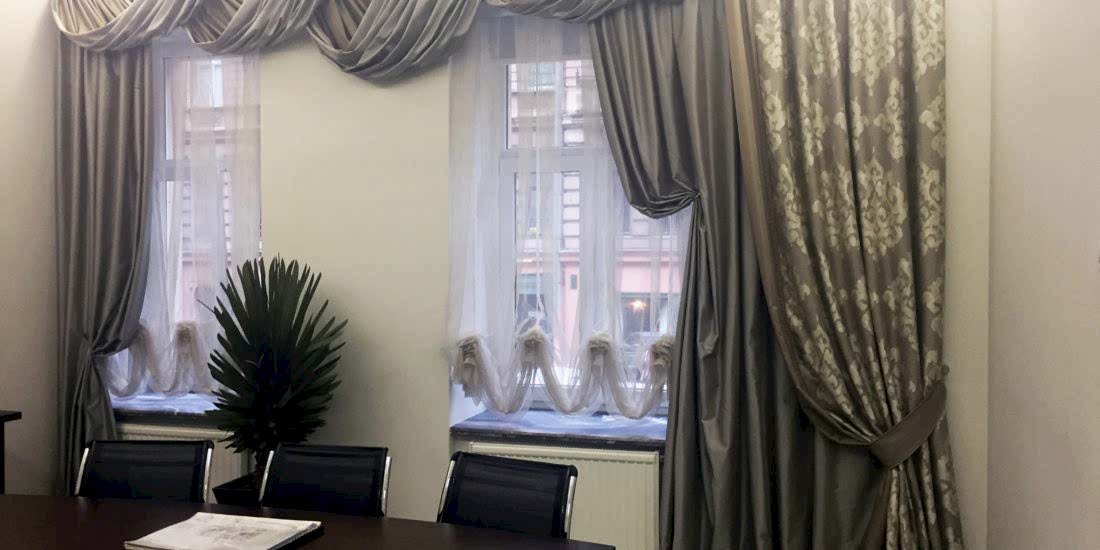 Портьеры в плотных тонах на 2 окна