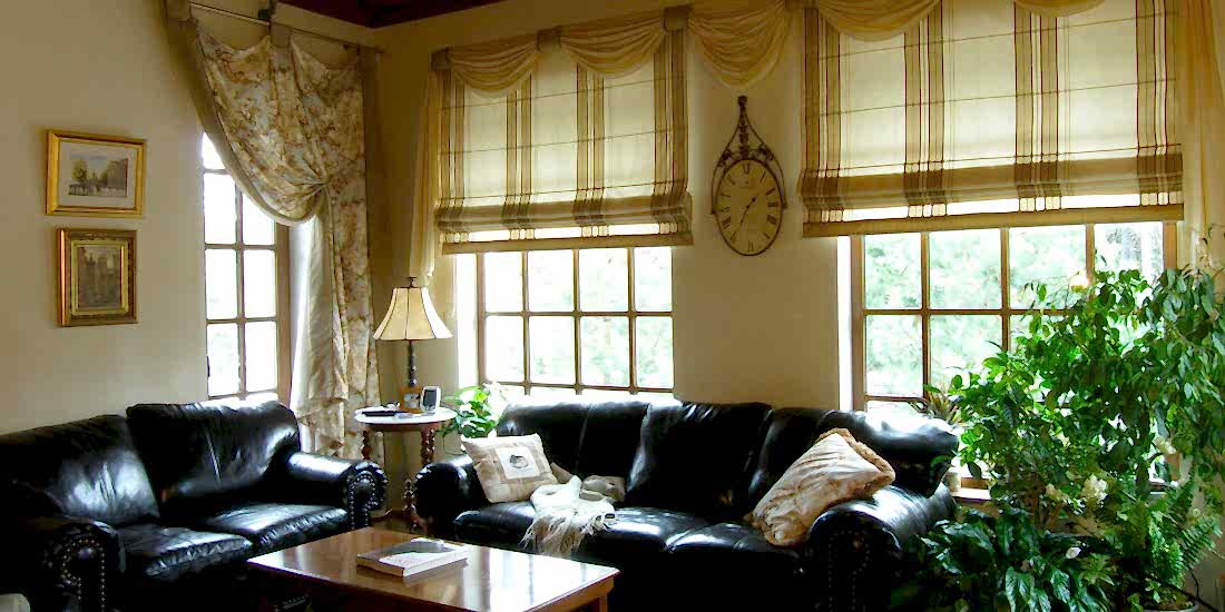 Легкие римские шторы в полоску